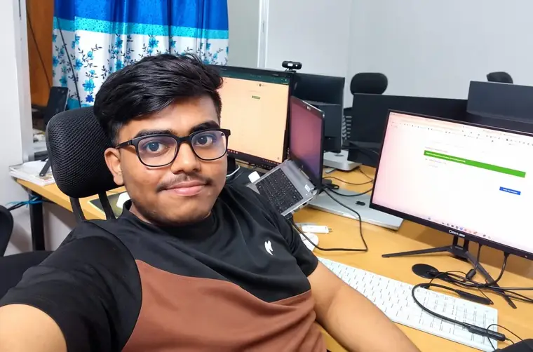 Akash working on a tracking setup